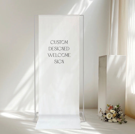 Linen Signage | Custom Event & Wedding Signs